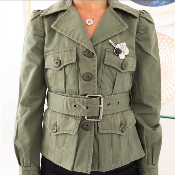 Marc Jacobs NWT Belted Military Green Light Jacket - Picture 2 of 8
